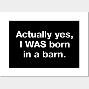 Actually yes, I WAS born in a barn. Posters and Art